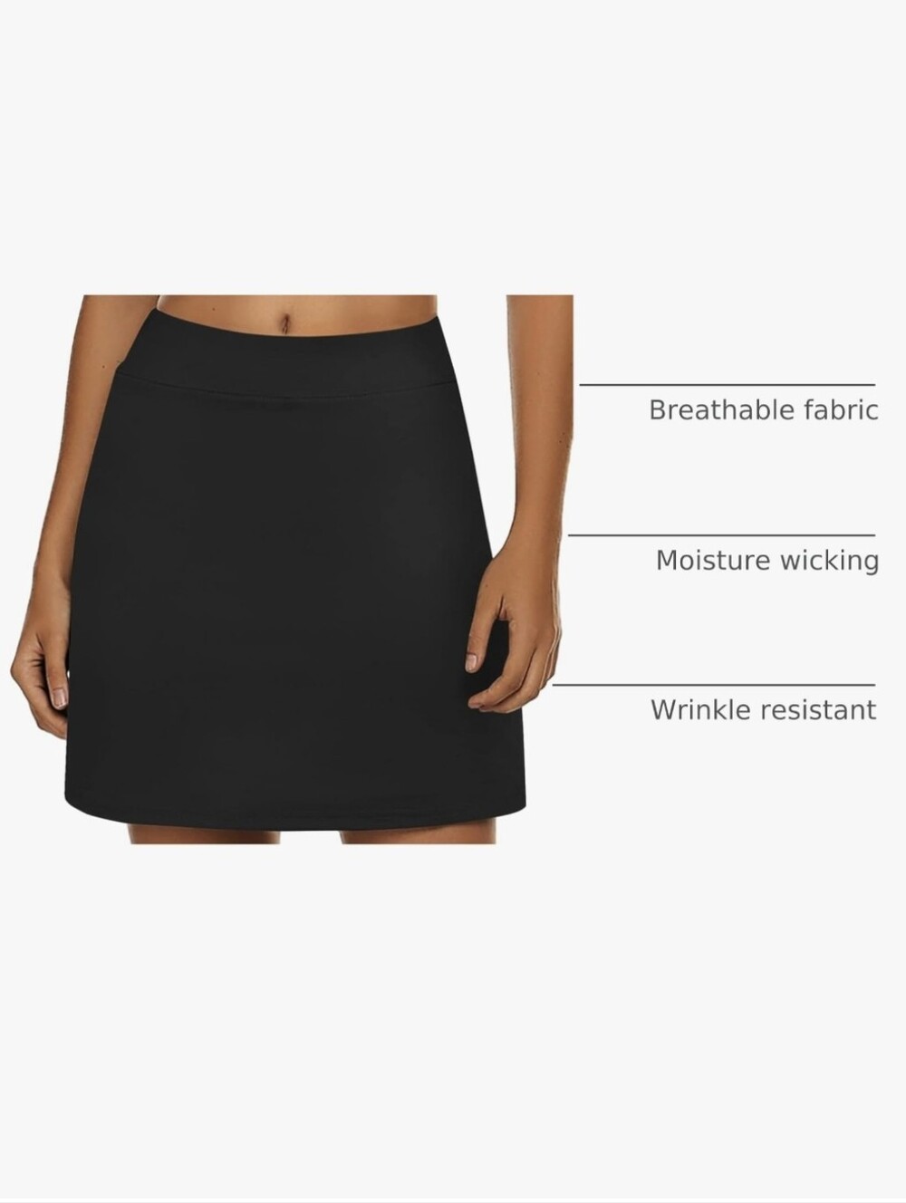 Ekouaer Women's Athletic Skort: Black, Size Small, Like New - Picture 8 of 10